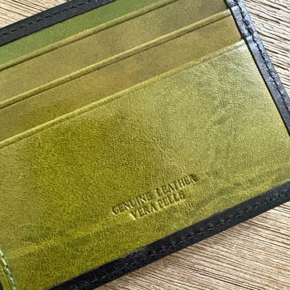 NWOT CAVALIERI Black Leather Bi-Fold Wallet